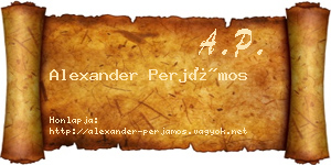 Alexander Perjámos névjegykártya